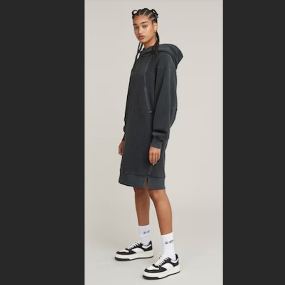 G-STAR ORIGINALS RAW WOMEN SWEATSHIRT DRESS HOODED SIZE XL 100% Cotton Organic - Picture 2 of 7